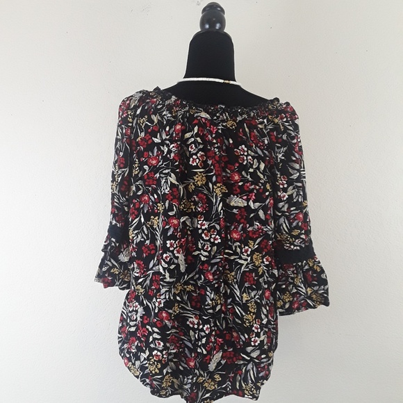 FADED GLORY Rayon Multicolor Top Blouse Size XL - Picture 5 of 8